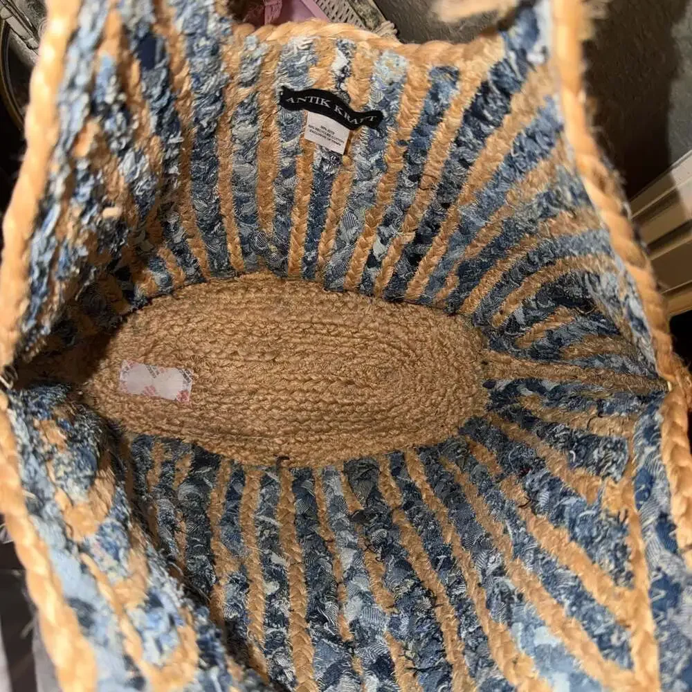 Antik Kraft Ruhi Jute and Recycled Cotton Woven Tote Bag